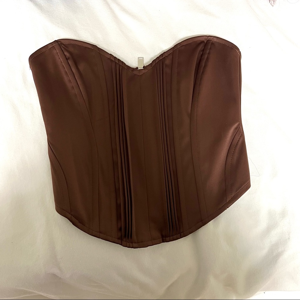 brown bershka corset bustier top